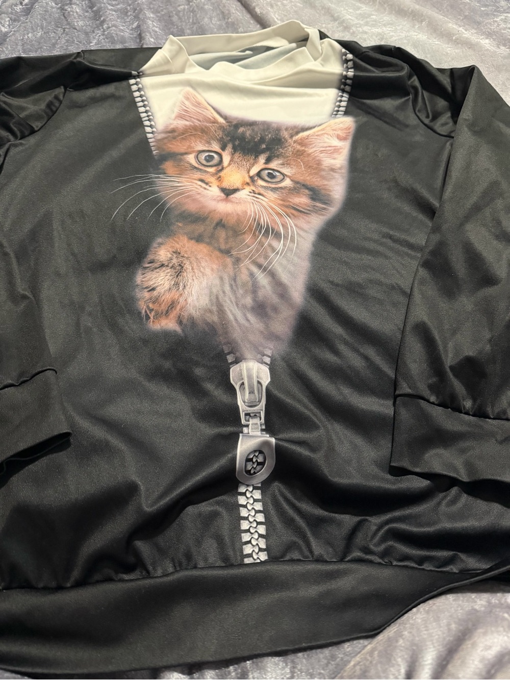 Men's Black Cat Graphic Pullover Sweatshirt